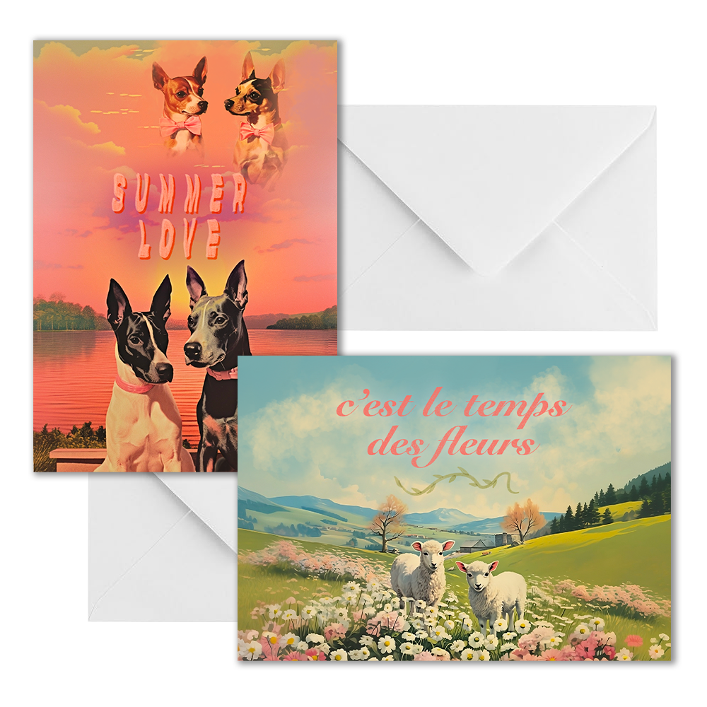 Set de 2 cartes de vœux - Printemps/été